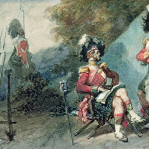 Officers of the 79th Highlanders at Chobham Camp in 1853