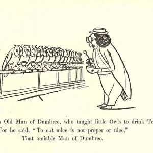 There was an Old Man of Dumbree, who taught little Owls to drink Tea (litho)