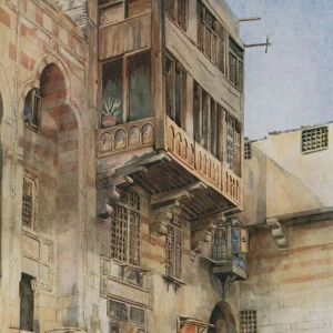 An Old Palace, Cairo (colour litho)