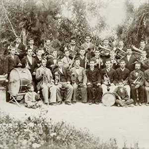 The orchestra group shot at Zichron Yaacov, c. 1898-1900 (b / w photo)