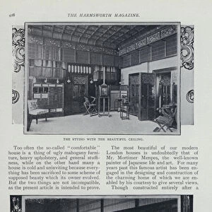 Page from magazine article on the homes of Mortimer Menpes and Lord Leighton (b / w photo)