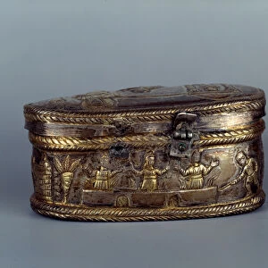 Paleochretian art: silver reliquary box known as Capsella de Brivio