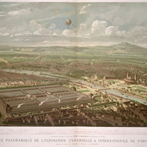 Panoramic view of the Exposition Universelle, Paris, 1878 (colour litho)