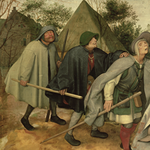 Parable of the Blind, detail of three blind men, 1568 (oil on canvas) (detail of 29163)