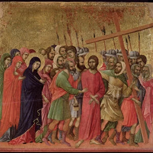 Passion: the ascent to Calvary. Maesta altarpiece (tempera and gold on wood, 1308-1311)