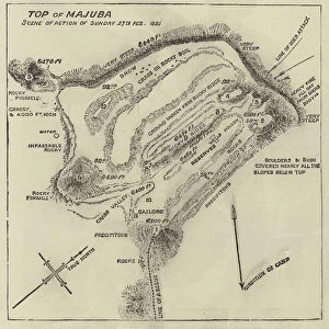 Plan of the Top of Majuba Mountain, with Positions referred to in the Report of Major Fraser, RE (engraving)