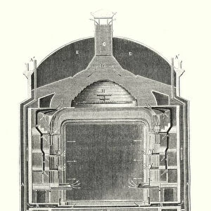Plan sommaire de la ventilation du theatre Lyrique (engraving)