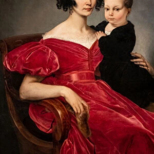 Portrait of Countess Teresa Zumali Marisili and her son Giuseppe, 1833 (oil on canvas)