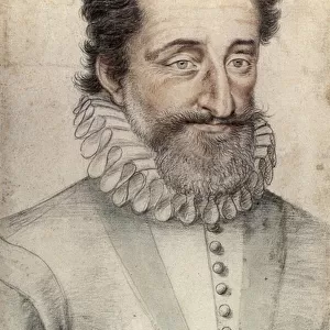 Portrait of King Henry IV of France (1553-1610), 16th century (drawing)
