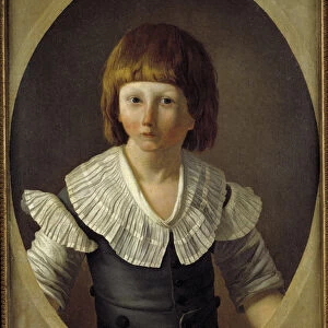 Portrait of Louis XVII (1785-1795) at the temple prison Painting by Joseph Marie Vien