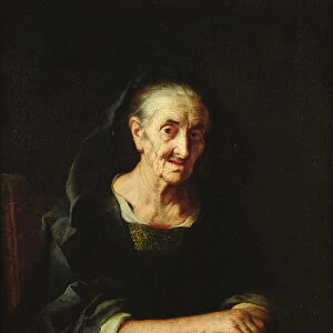 Portrait of an Old Woman (oil on canvas)