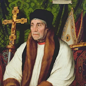 Portrait of William Warham (1450-1532) Archbishop of Canterbury, 1527 (oil on panel)