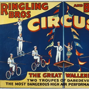 Poster advertising the Great Wallendas at the Ringling Bros