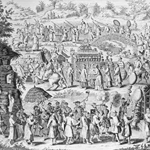 Procession of a bride going home to her husband, engraved by N. Parr (engraving)