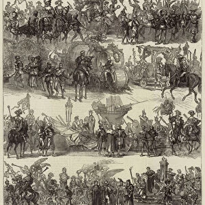 Procession at the Celebration of the Silver Wedding of the Emperor and Empress of Austria at Vienna (engraving)