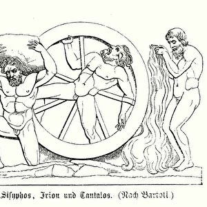 The punishments of Sisyphus, Ixion and Tantalus (engraving)