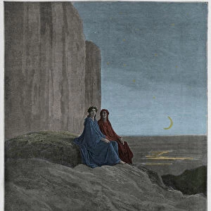 Purgatorio, Canto 9 : Twilight, illustration from The Divine Comedy