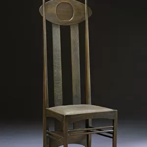 Rare and important high-back chair, c. 1898-99 (oak)