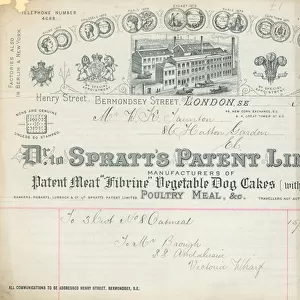 Receipt for Dr Spratts Patent Limited (engraving)