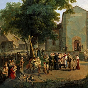 The reestablishment of worship after the Revolution. Swiss painting by Adam Topffer