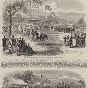 The Review of Lancashire Rifle Volunteers in Knowsley Park (engraving)