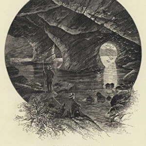 Under the Rocks at Torc Lake (engraving)