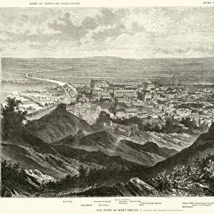 Rome viewed from the Caelian Hill in the time of Julius Caesar (engraving)
