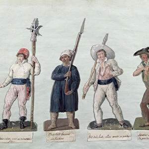 A Sans Culotte with his Pike, a Carter, a Market Porter, a Cobbler and a Carpenter