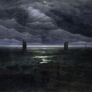 Sea Shore in Moonlight, 1835-36 (oil on canvas)