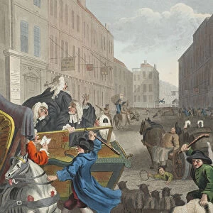 Second stage of Cruelty, illustration from Hogarth Restored: The Whole Works of the celebrated William Hogarth, re-engraved by Thomas Cook, pub. 1812 (hand-coloured engraving)