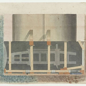 Section of one of the iron frames comprising the shield, 1836 (watercolour on paper)