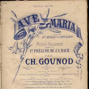 Sheet music for "Ave Maria". Religious Melodie Adapted Au 1er