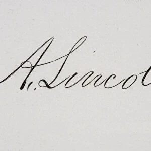 Signature of Abraham Lincoln (pen & ink on paper)