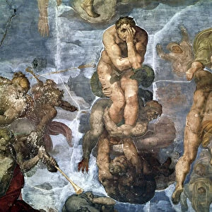 The Sistine Chapel: The Last Judgement, detail of one of the damned, 1538-41 (fresco)