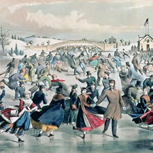 The Skating Pond, pub. by Currier and Ives, New York, 1862 (litho)