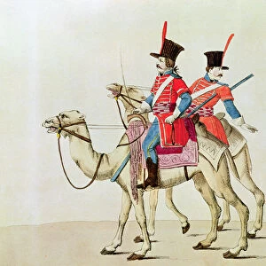 Soldiers of the Dromedary Regiment, 1839 (coloured engraving)