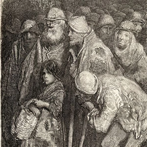 Spanish Beggars from Burgos, Spain in the 19th century, 1878 (wood engraving)