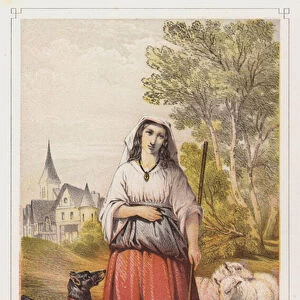 St Genevieve (colour litho)