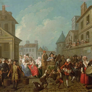 Street Carnival in Paris, 1757 (oil on canvas)
