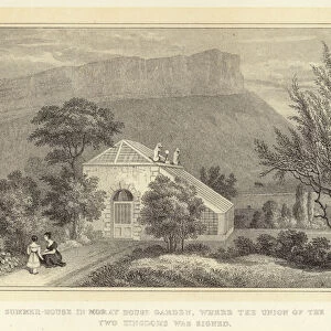 Summer-House in Moray House Garden, where the Union of the Two Kingdoms was signed (engraving)