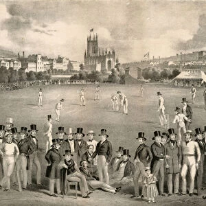 Sussex cricket club vs Kent, 1849, Brighton (engraving)