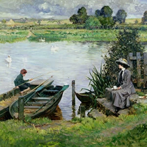 The Thames at Benson, 1912 (oil on canvas)