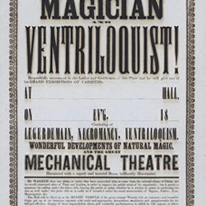 Theatrical billboard advertising a performance by Albert Walker, printed by the Calhoun Steam Printing Company, Hartford Connecticut, USA, 1850s (litho)