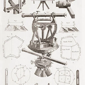 The Theodolite and other Surveryors Instruments (engraving)