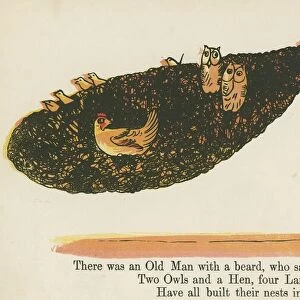 "There was an old man with a beard, who said, It is just as I feared! ", from A Book of Nonsense, published by Frederick Warne and Co. London, c. 1875 (colour litho)