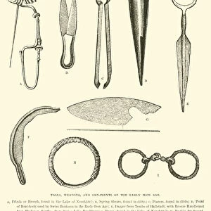 Tools, weapons, and ornaments of the Early Iron Age (engraving)