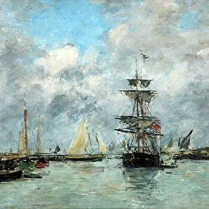 Trouville Harbour (oil on canvas)