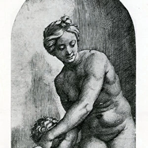 Venus and Amor, 17th Century (engraving)