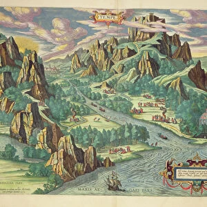 View of antique Thessaly from the Atlas Major, 1662 (coloured engraving)