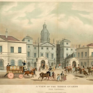 A View of the Horse Guards, from Whitehall (coloured engraving)